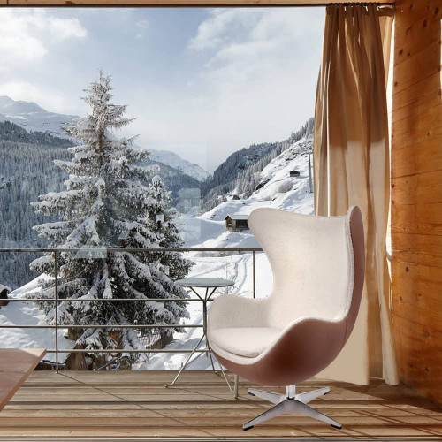 Кресло EGG STYLE CHAIR коричневый, белый, экокожа