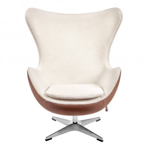 Кресло EGG STYLE CHAIR коричневый, белый, экокожа