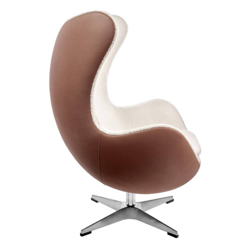 Кресло EGG STYLE CHAIR коричневый, белый, экокожа