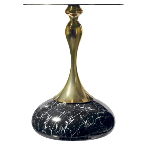 Кофейный столик Angel 40x55см, чёрный мрамор, металл от Bradexhome