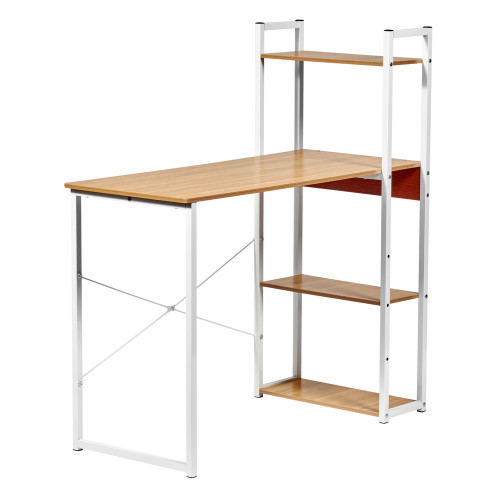 Стол письменный с полками Frame 100x45x110 см, светлое дерево, белый от Bradexhome