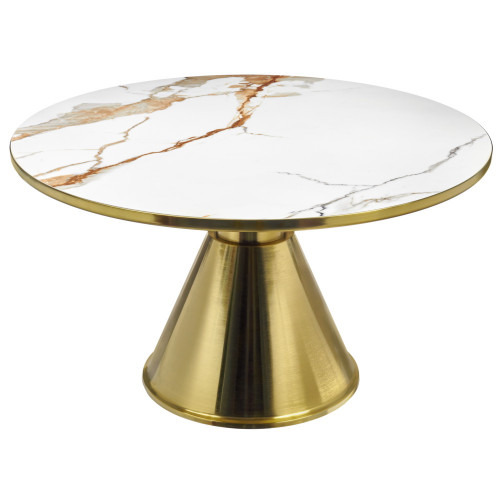 Кофейный столик Atlant диам.80см x 45см, золотой, металл, керамика от Bradexhome