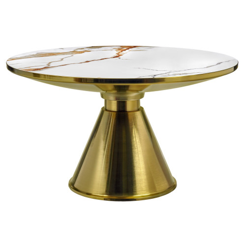 Кофейный столик Atlant диам.80см x 45см, золотой, металл, керамика от Bradexhome
