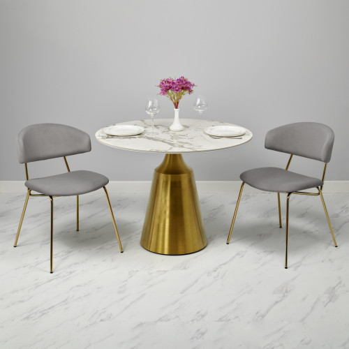 Стул Elle серый с золотыми ножками RF 0781 от Bradexhome