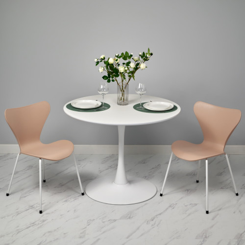 Стул Seven Style пудровый с белыми ножками от Bradexhome