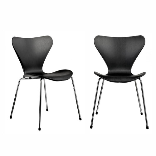 Комплект из 2-х стульев Seven Style чёрный с хромированными ножками от Bradexhome