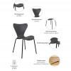 Комплект из 4-х стульев Seven Style серый с чёрными ножками от Bradexhome