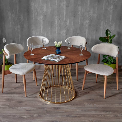 Стул Lucas латте букле с ножками цвета орех от Bradexhome