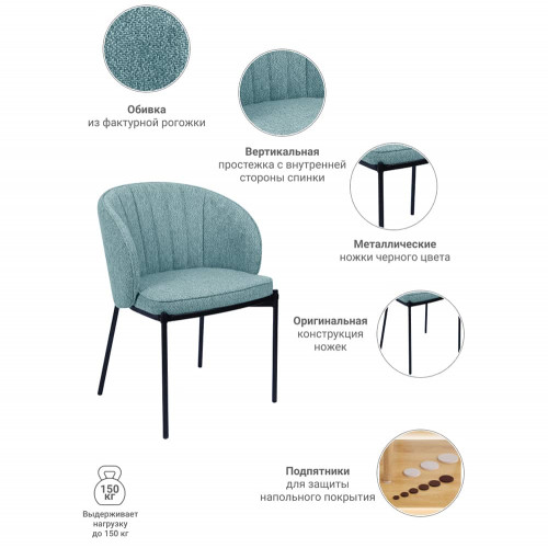 Стул Milan бирюзовый от Bradexhome