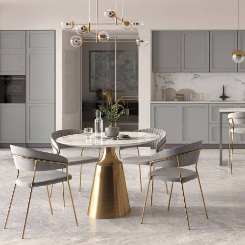 Стул Turin серый с золотыми ножками от Bradexhome