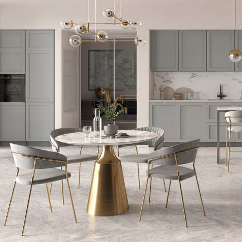 Комплект из 2-х стульев Turin серый, золотые ножки от Bradexhome
