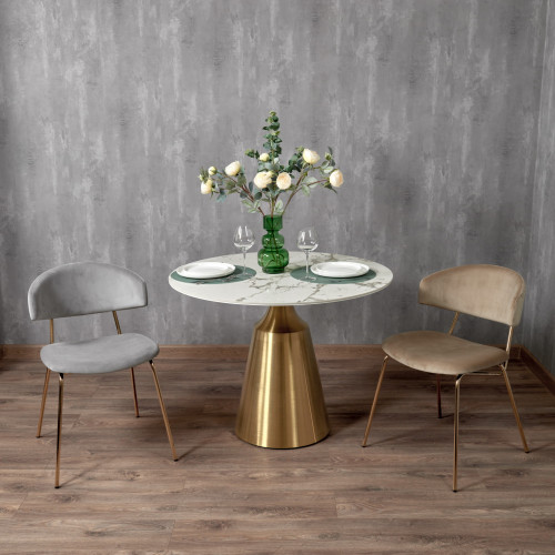 Стул Elle серый с золотыми ножками RF 0781 от Bradexhome