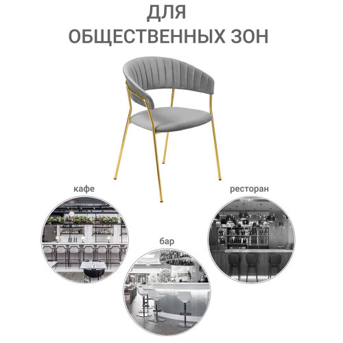 Стул Turin серый с золотыми ножками от Bradexhome