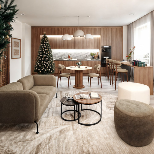 Стул Lucas латте букле с ножками цвета орех от Bradexhome