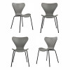 Комплект из 4-х стульев Seven Style серый с чёрными ножками от Bradexhome