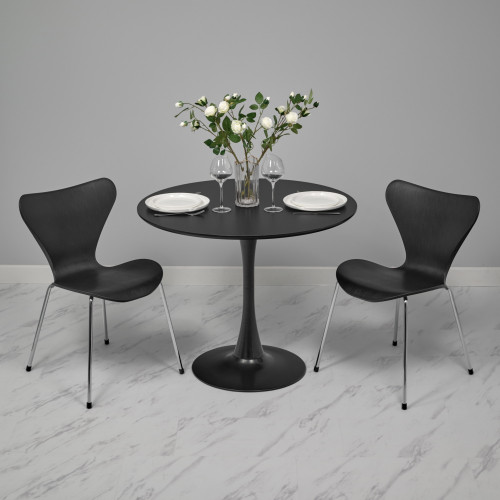 Стул Seven Style чёрный с хромированными ножками от Bradexhome