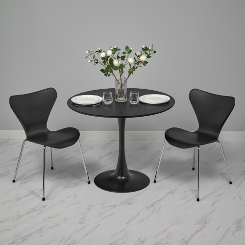 Комплект из 2-х стульев Seven Style чёрный с хромированными ножками от Bradexhome