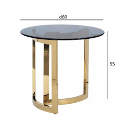 47ED-ET062GOLD Стол журнальный темн.стекло/золото d60*55см