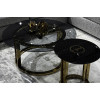 GD-ET002 Стол журнальный D'Oro Garda Decor черный мрам. d50*50см