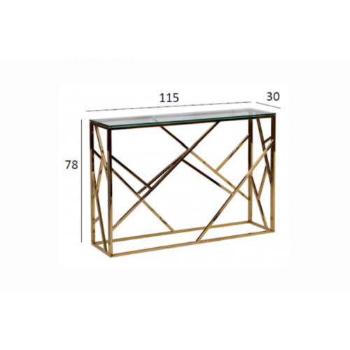 GY-CST2051214GOLD Консоль прозрачное стекло/золото30*115*78см