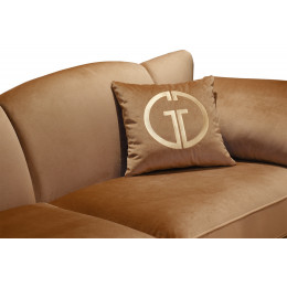 Диван Siena трехм.без мех.,велюр золотой Colt004 228*92*92см