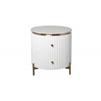 77IP-GD009-TUMB/1 Тумбочка 2 ящика с мраморной столешницей d51*55см