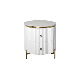 77IP-GD009-TUMB/1 Тумбочка 2 ящика с мраморной столешницей d51*55см