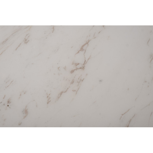 160KD-60090 Стол обеденный, мрамор Volakas, экокожа бежевая d160*75см