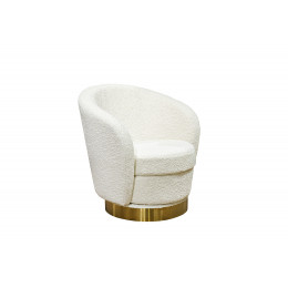Кресло Napoli вращающееся, иск.мех кремовое Sheepskin 76*76*76см