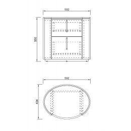 77IP-30200 Тумбочка 2 ящика темный шпон 59*43*55см