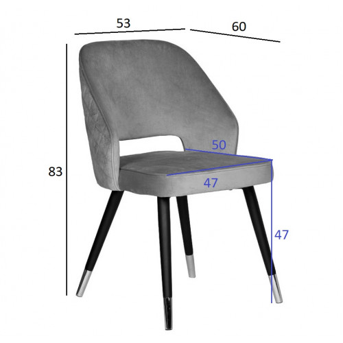30C-1205-1 MNT Стул велюр мятный 53*60*83см