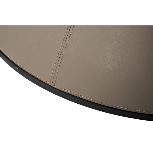 160KD-60090 Стол обеденный, мрамор Volakas, экокожа бежевая d160*75см
