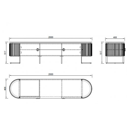 77IP-GD010-TV Тумба под TV LUCIANO 200*47*52см