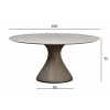 160KD-60090 Стол обеденный, мрамор Volakas, экокожа бежевая d160*75см