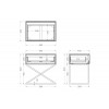 KFG090 Тумба с матовой зерк.отделкой каркас металл.  60*40*60см