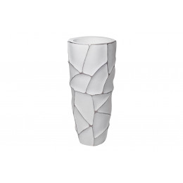 ZSC872-27WH  Кашпо d30*69см белое с серебром