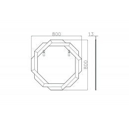 50SX-23008 Зеркало рама 8 граней 80*80*2см