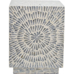 Столик акцентный с отделкой из раковин устриц 35x35x45см 