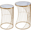 Столики интерьерные с белым мрамором, набор 2 предмета 40х40х62, 35х35х56см 