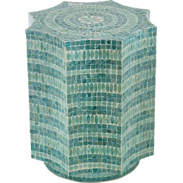 Столик акцентный с отделкой раковинами устриц 44x44x50см 