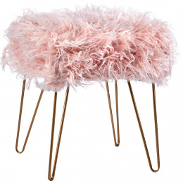 Пуф с меховым ворсом 41х41х46см 