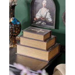 Шкатулки в виде книг, набор 3 предмета 21х8х29см 