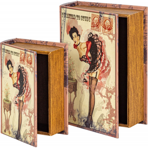 Шкатулки в виде книг, набор 2 предмета 19х8х27, 14х6х20см 
