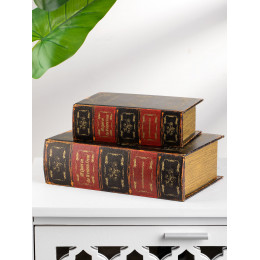 Шкатулки в виде книг, набор 2 предмета 19х8х27, 14х6х20см 