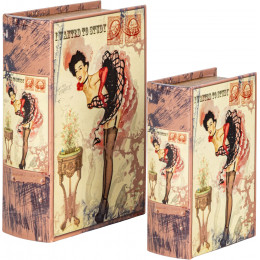 Шкатулки в виде книг, набор 2 предмета 19х8х27, 14х6х20см 