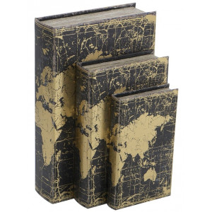 Шкатулки в виде книг, набор 3 предмета 22х7х33; 18х5х25; 13х3х22см 