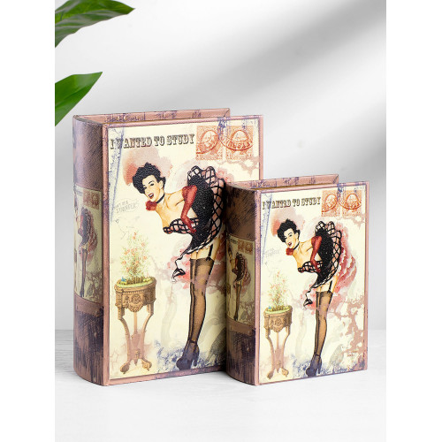 Шкатулки в виде книг, набор 2 предмета 19х8х27, 14х6х20см 