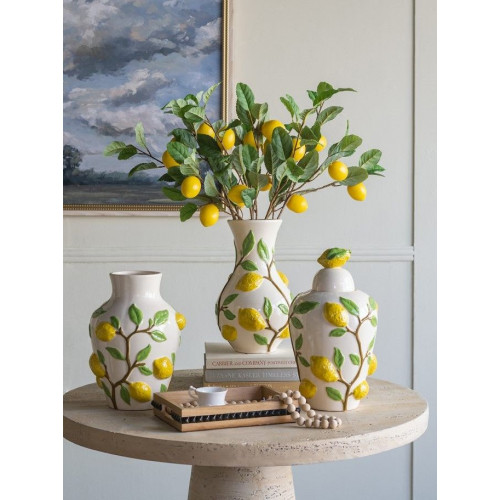 Ваза с лимонами 22х22х38см 